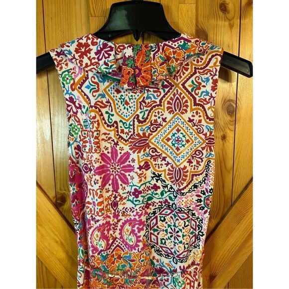 Lauren Ralph Lauren Dress Size Small Floral Paisley Sleeveless Fit & Flare V Nec - Picture 8 of 8